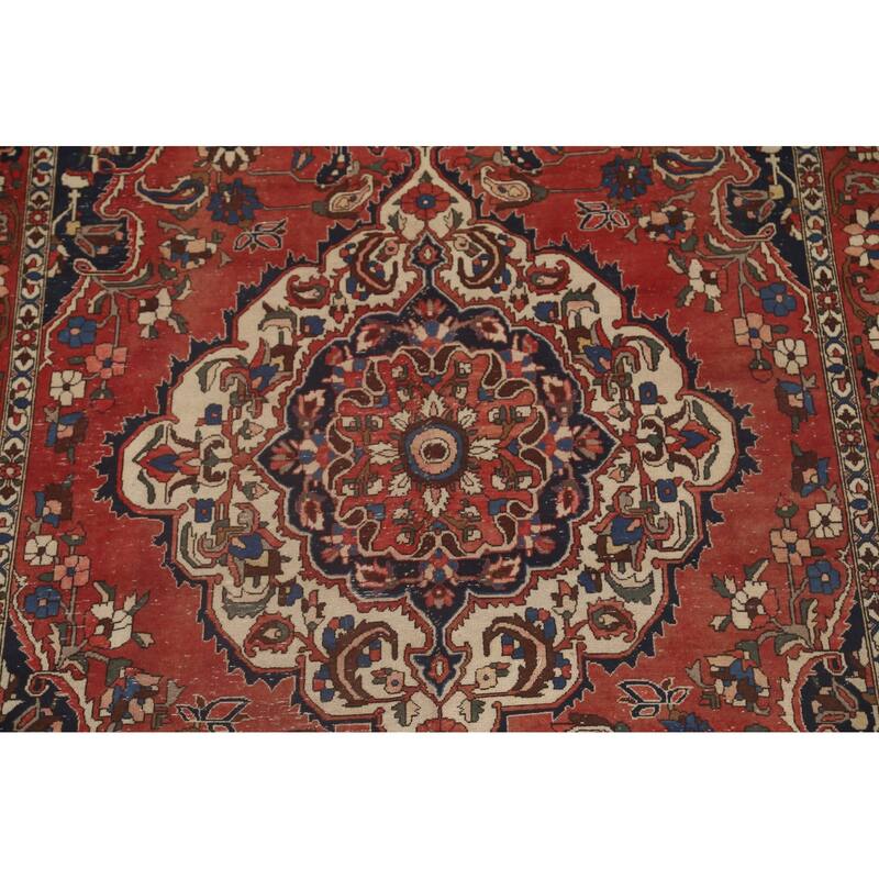 Bakhtiari Persian Antique Area Rug Hand-Knotted Wool Carpet - 7'0"x 10'0"