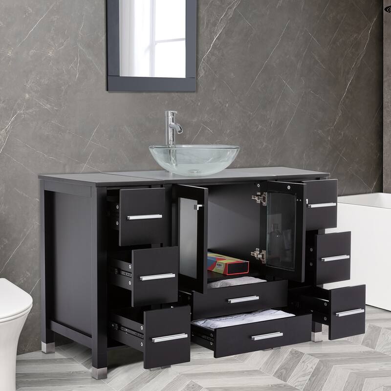 48" Bathroom Vanity with Sink Set Side Cabinet Combo