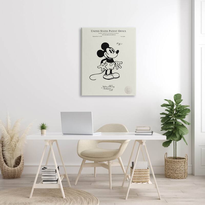 Stupell Vintage Cartoon Character Patent Canvas Wall Art, Design by Karl Hronek