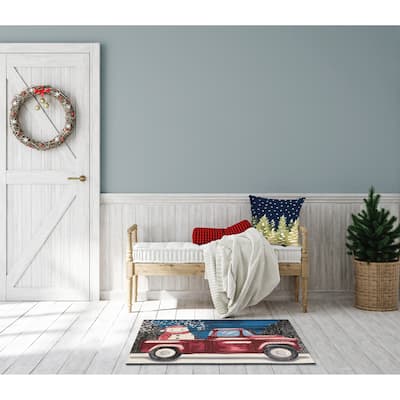 Liora Manne Esencia Truck Load Of Cheer Indoor/Outdoor Mat