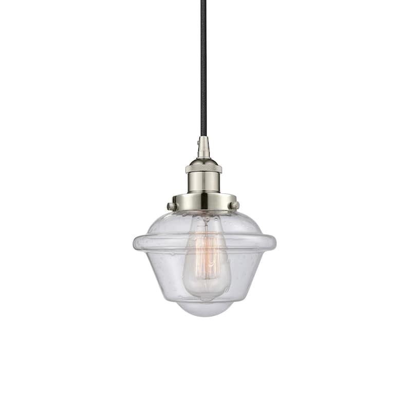 Innovations Lighting 616-1PH-10-8 Oxford Pendant Oxford 8" Wide Mini - Polished Nickel / Seedy