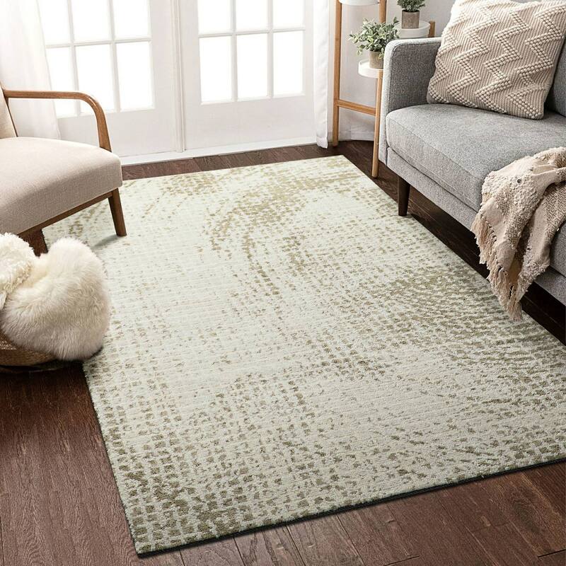 Glitzhome Modern Geometric Abstract Pattern High-Low Shag Area Rugs