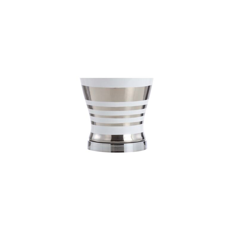 Naiyou Striped 28.75" Ceramic/Iron Classic Modern LED Table Lamp, Silver by JONATHAN Y