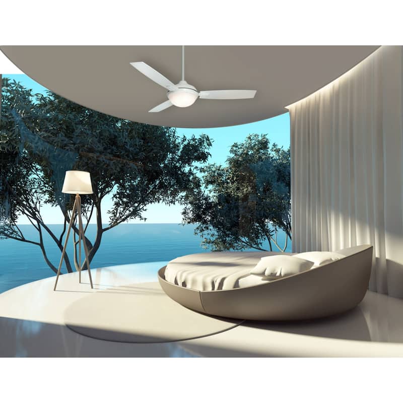Casablanca 44" Verse Outdoor Ceiling Fan with LED Light Kit and Handheld Remote - Contemporary Retro - DAMP RATED!