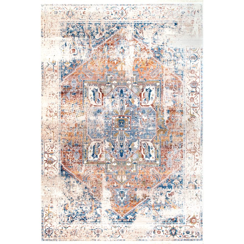 Nuloom Camila Faded Medallion Fringe Area Rug
