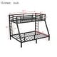 preview thumbnail 3 of 7, Space-Saving and Noise Reduced Design Metal Bunk Bed for Teens and Adults, Twin XL over Queen, Black