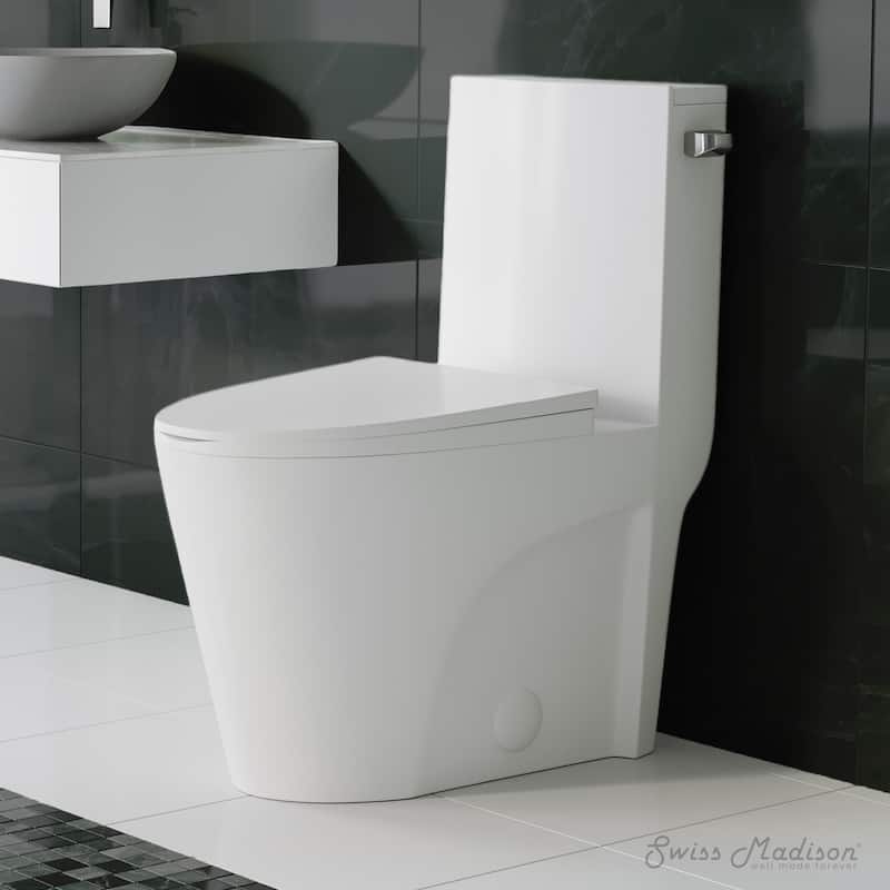 St. Tropez One-Piece 10" Rough-In 1.28 Gpf Right-Hand Vortex Flush Elongated Toilet In Matte White