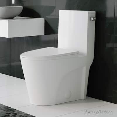 St. Tropez One-Piece 10" Rough-In 1.28 Gpf Right-Hand Vortex Flush Elongated Toilet In Matte White