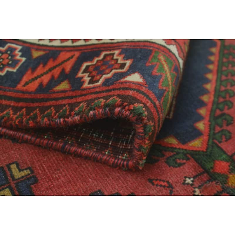 Noori Rug Semi-Antique Willie Burgundy/Navy Runner - 3'3" x 7'3"