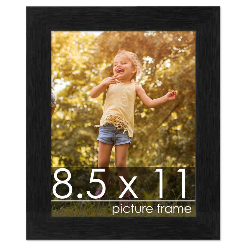 8.5x11 Traditional Black Complete Wood Picture or Document Frame with