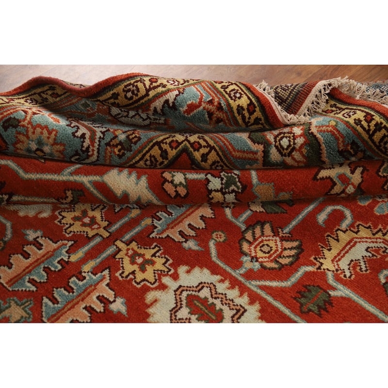 Hand Knotted Oriental 100% Wool Carpet Transitional All-Over Oranges & Rust Oushak Area Rug - 10' 2'' X 8' 1''