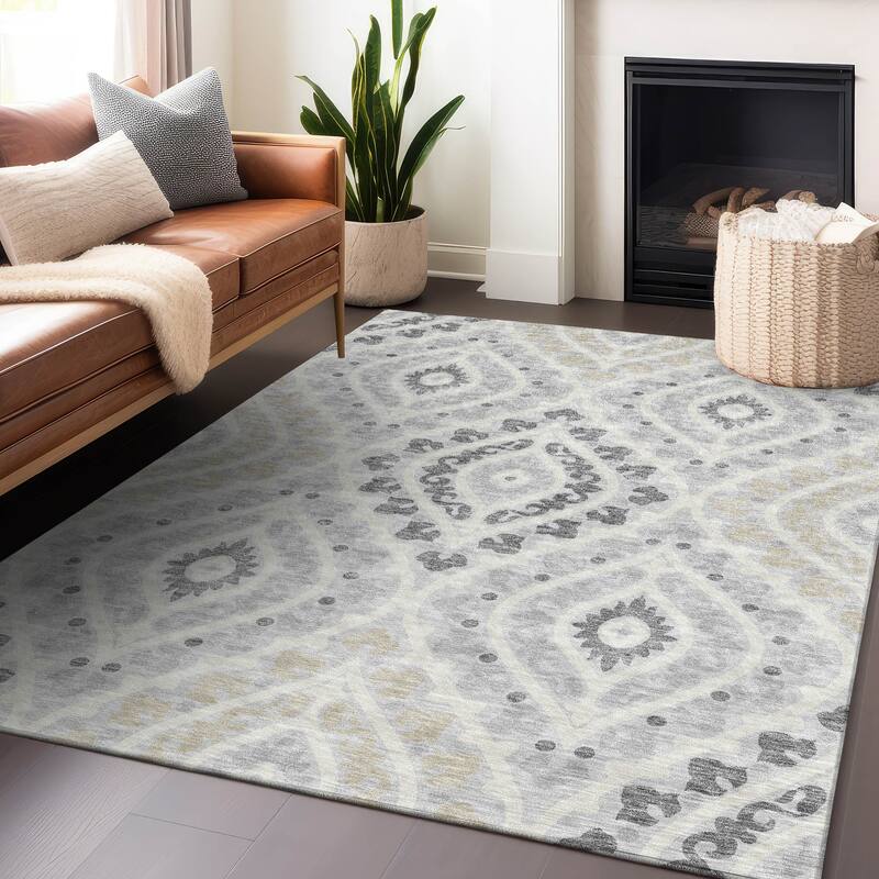 Premium Washable Super Soft Diamond Medallions Mayfield Rug