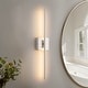 preview thumbnail 43 of 119, 1-Light Black/ Gold/ Nickel Modern Long Linear Strip Wall Sconce Dimmable LED Bathroom Vanity Light