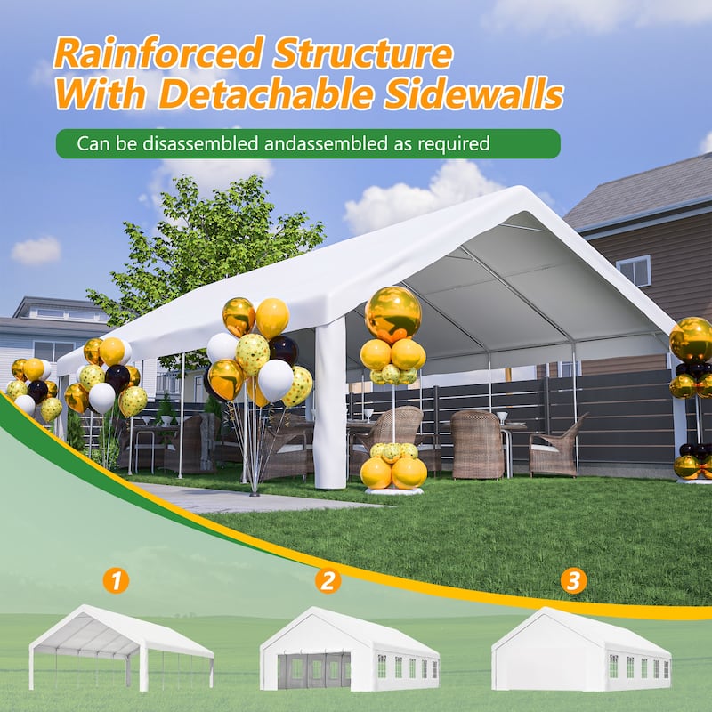 GDFStudio - Amelia Spacious Outdoor Party Tent with Removable Sidewalls and Storage Bags
