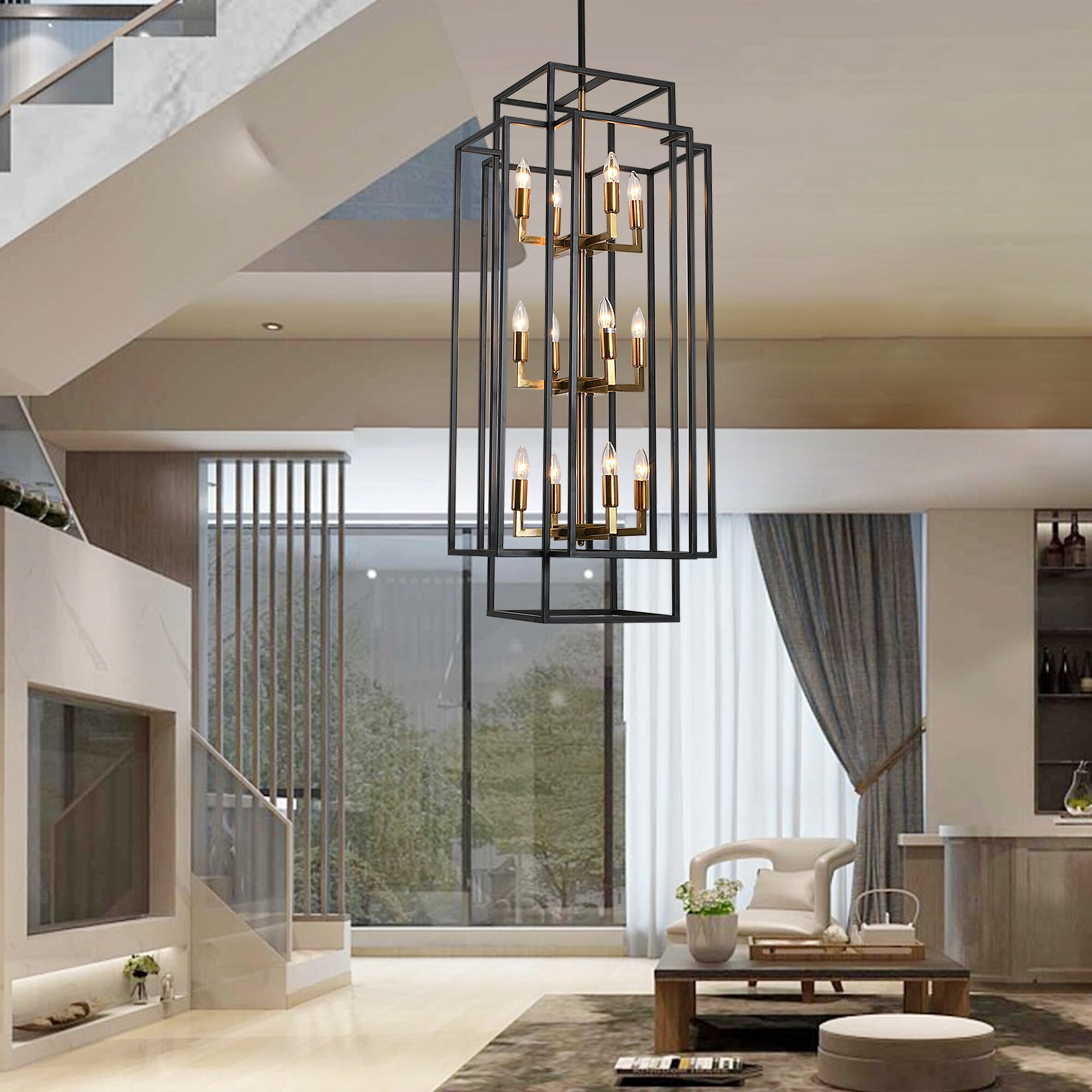 Rectangular lantern chandelier deals
