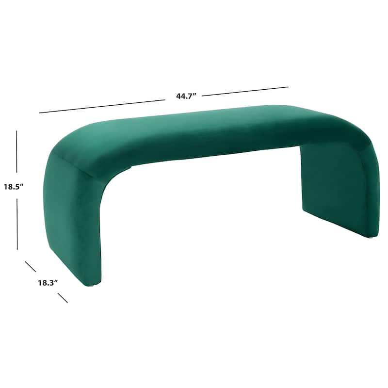 SAFAVIEH Margarett Modern Minimalist Glam Bench - 45" W x 18" D x 19" H - 45"W x 18"D x 19"H
