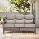 preview thumbnail 46 of 187, Outdoor Patio Sofa Swivel Chair with 6-Inch Thick Cushions Set Only Sofa - Brwon Wicker Beige Cushion