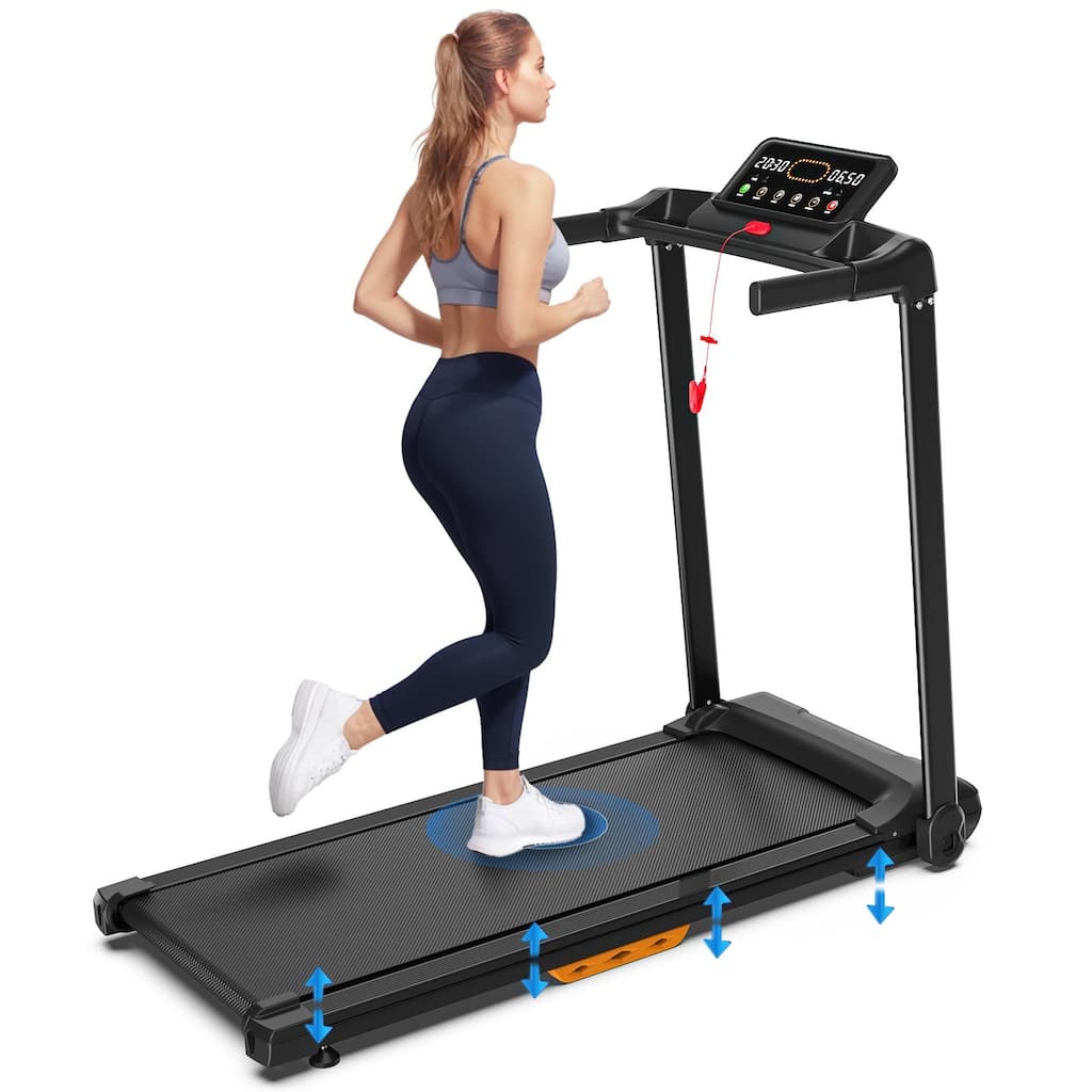 Walking Mat Treadmills Portable, 265 LB Capacity, Space-Saving Compact Walking Jogging Running Machine