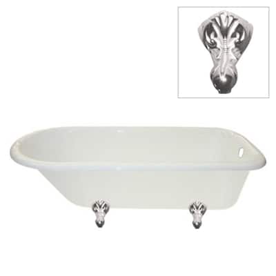 Kingston Brass 67" Free Standing Cast Iron Soaking Tub with Right