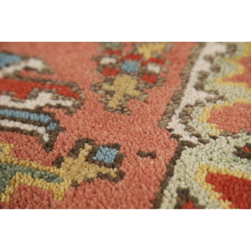 Hand Knotted Oriental 100% Wool Carpet Traditional Floral Red Heriz (serapi) Area Rug - 10' 1'' X 7' 11''