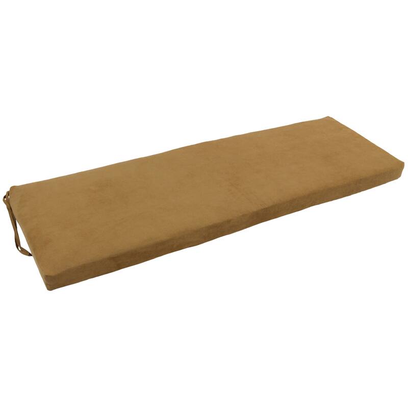 Microsuede Indoor Bench Cushion (57-, 60-, or 63-inches wide) - 57" wide - Camel