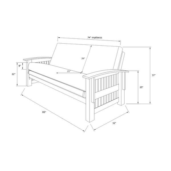 dimension image slide 1 of 2, Copper Grove Kostandovo Storage Futon Set in Rustic Walnut Finish with Mattress