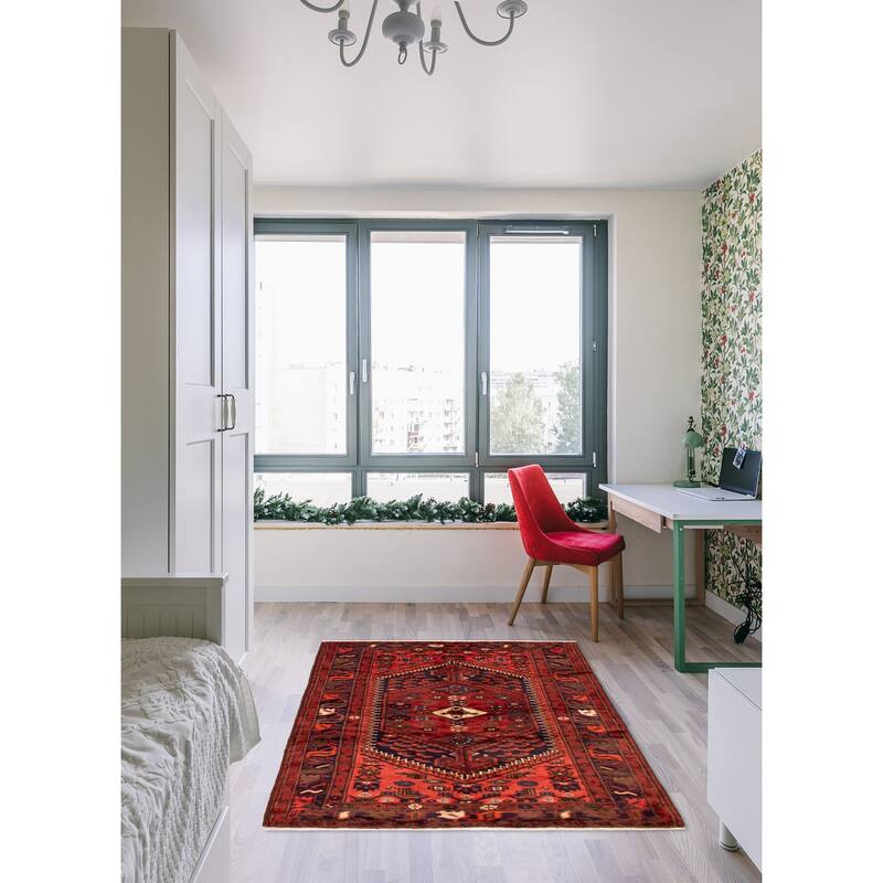 ECARPETGALLERY Hand-knotted Andelz Red Wool Rug - 4'7 x 6'7