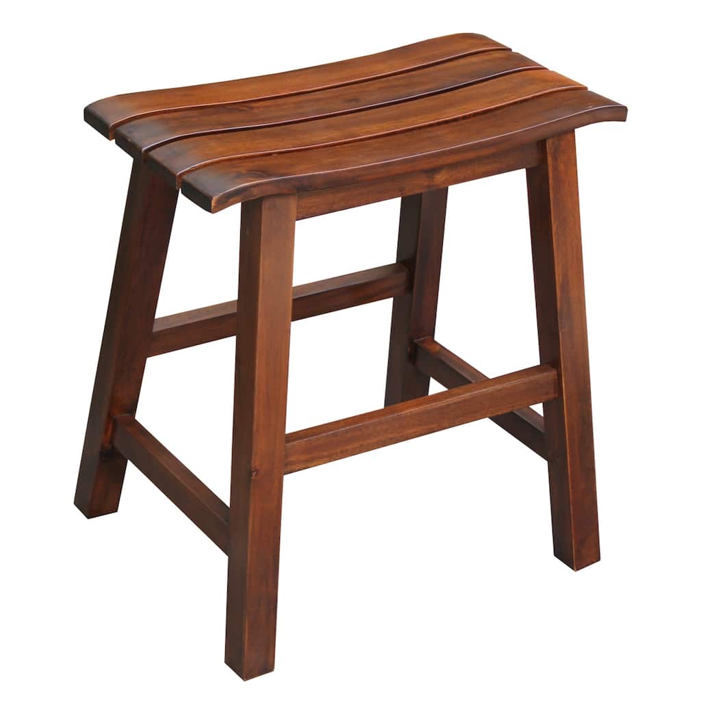 International Concepts Espresso Slat Seat Stool