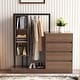 preview thumbnail 4 of 33, Modern Wardrobe Closet with Drawers Shelves and Cabinets Storage Organizer - 55.30"L Espresso