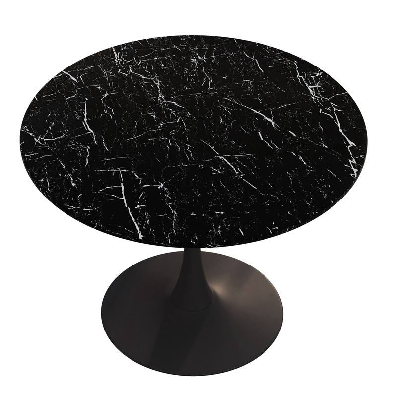 Modern Round Dining Table End Table Leisure Coffee Table with Metal Base