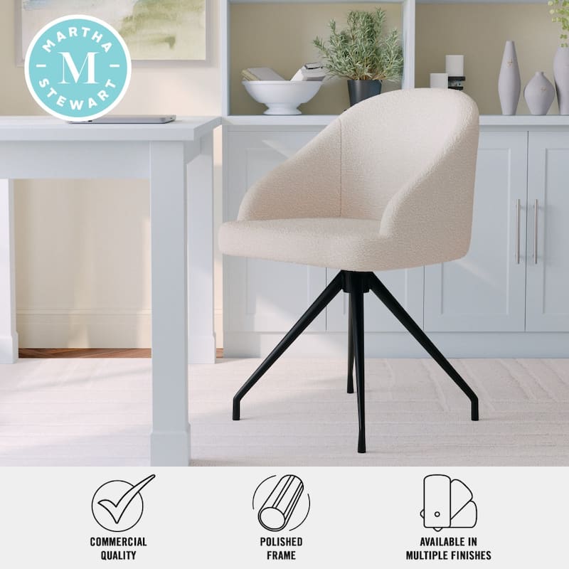Martha Stewart Upholstered Stationary Swivel Home Office Chair