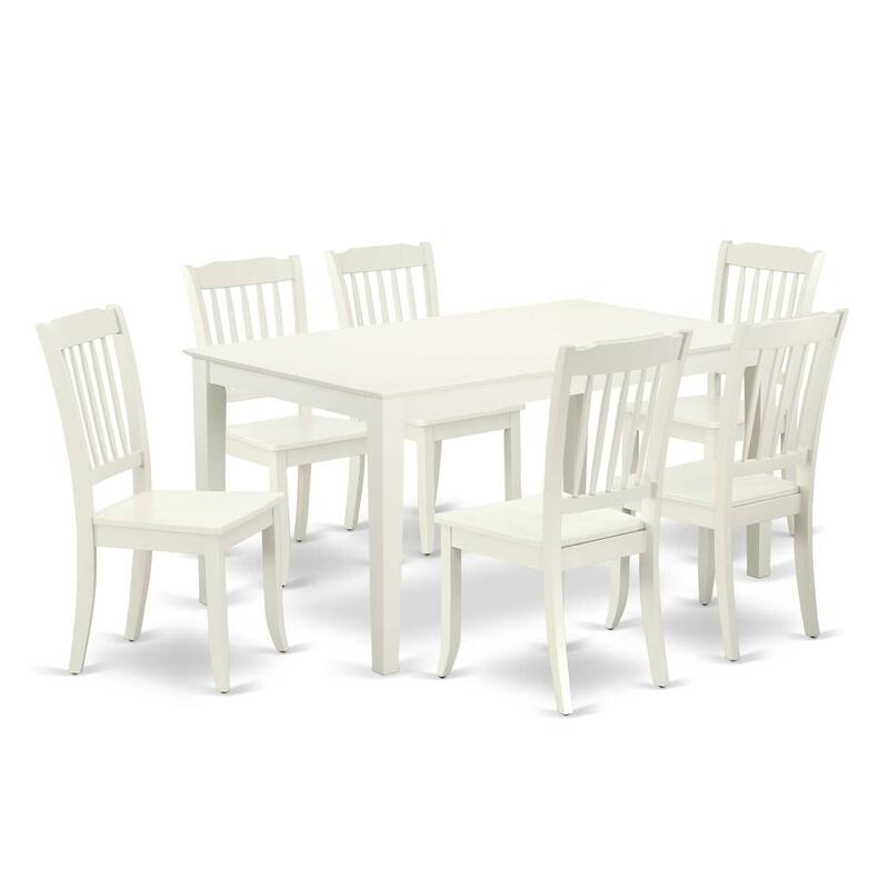 Rectangular Dining Set 7Pc Table & Chair Set - 60 Inch Modern Kitchen Furniture