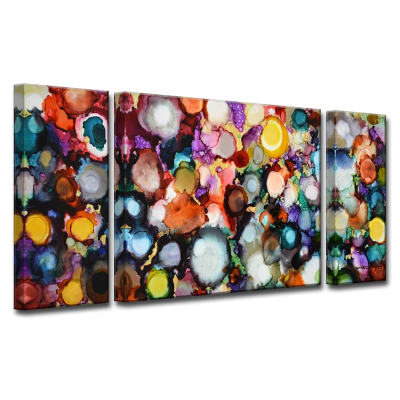 'Festive Jewels' 3 Pc Wrapped Canvas Wall Art Set by Norman Wyatt Jr.