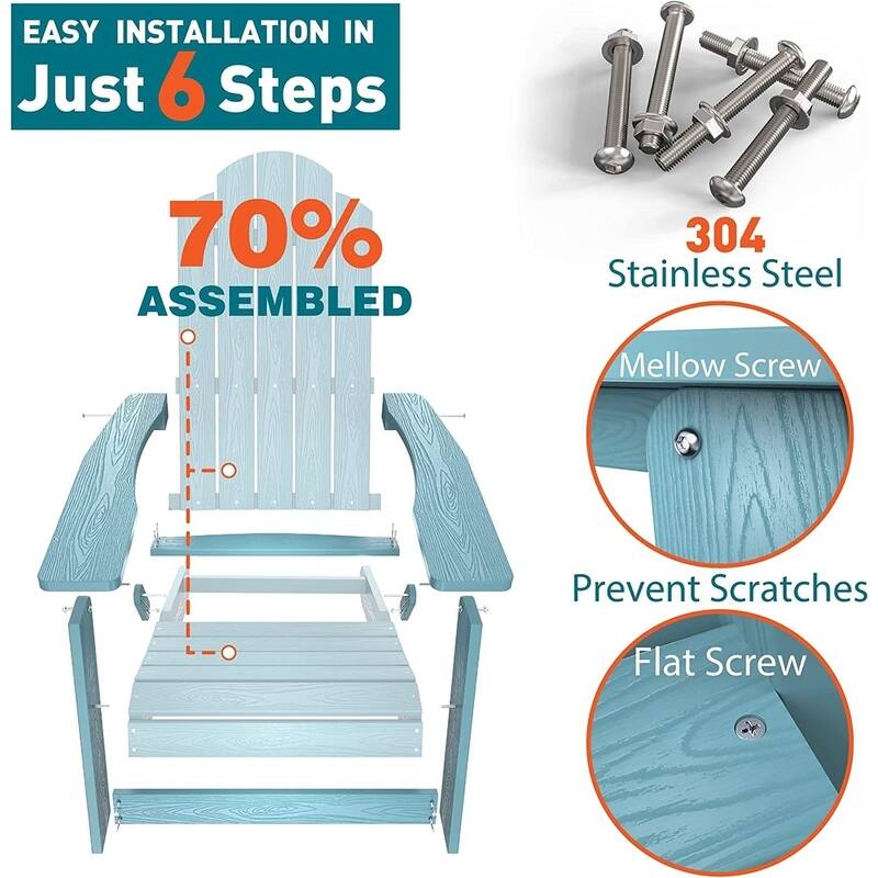 WINSOON HIPS All Weather Outdoor Folding Adirondack Chair
