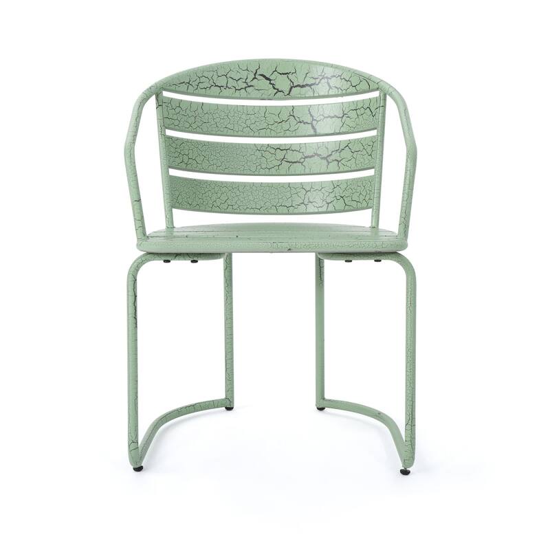 3-Piece Outdoor Iron Bistro Dining Set with 2 Chairs and Oval Table