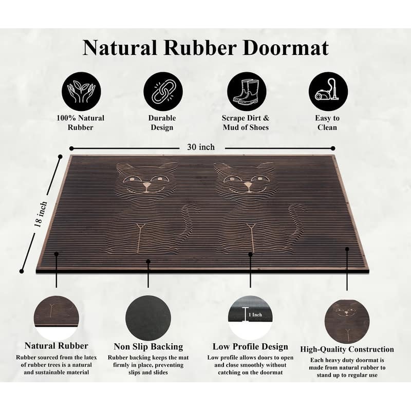 A1HC All Weather Rubber Door Mat, Dirt Grabber Durable Welcome Doormat, Pin Scrapper Doormat