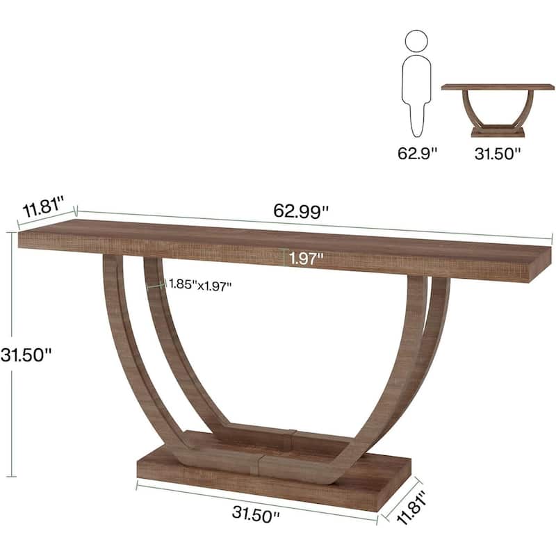 Console Entryway Table Farmhouse, 63 Inches Sofa Table for Entryway