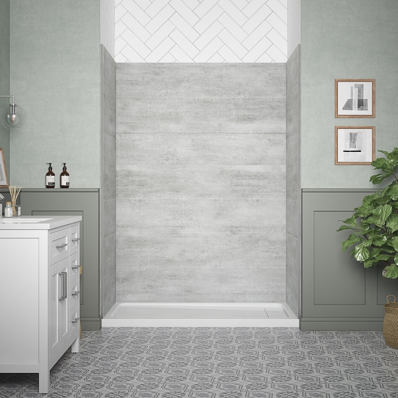 Ove Decors Misty 60 x 32 in. Solid Surface Alcove Shower Wall