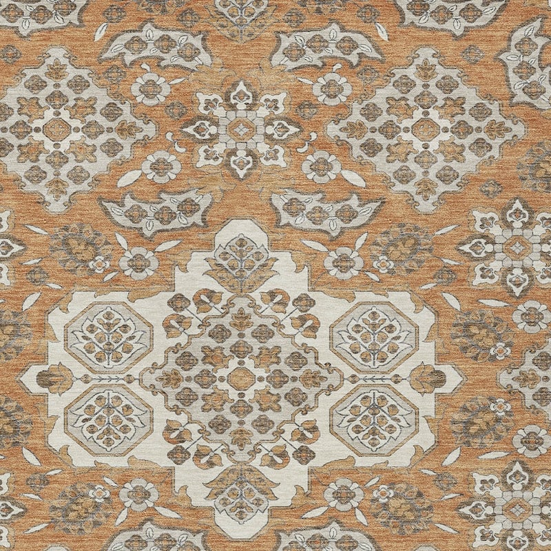HomeRoots Medallion Traditional Rectangle Outdoor Rug