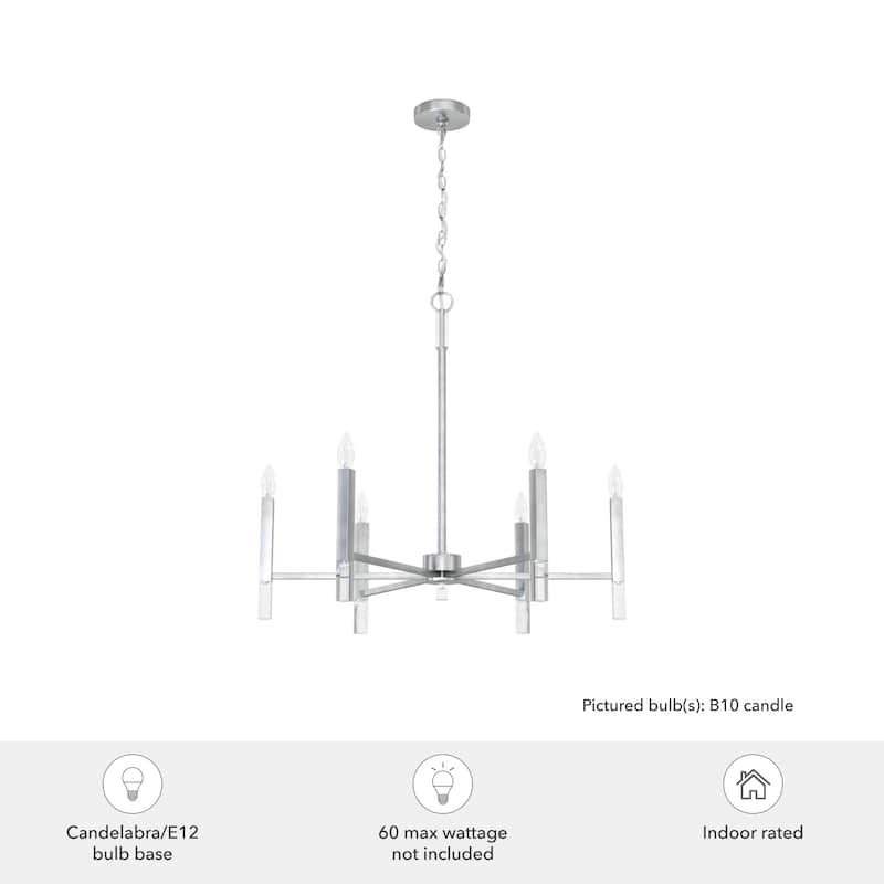 Hunter Sunjai Candle Chandelier - Entry, Kitchen Island, Dining Room, Living Room - Geometric, Glam, Contemporary