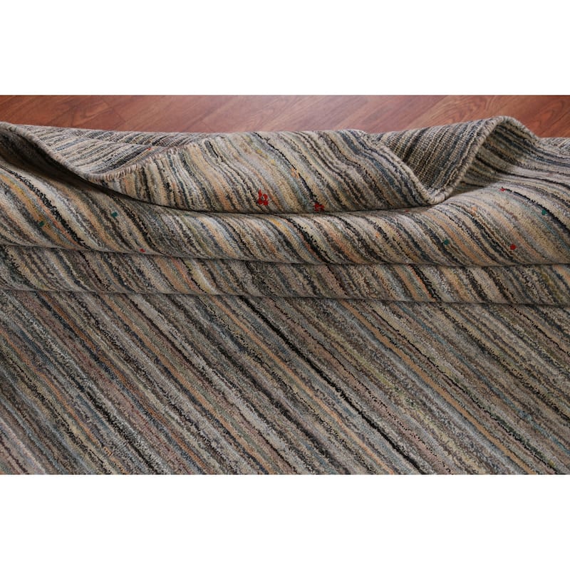 Hand Knotted Oriental 100% Wool Carpet Tribal Tribal Multi-Colored Gabbeh Area Rug - 11' 6'' X 9' 0''