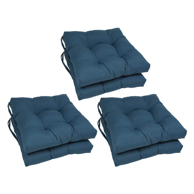 16-inch Square Indoor Chair Cushions (Set of 2, 4, or 6) - 16" x 16" - Set of 6 - Indigo