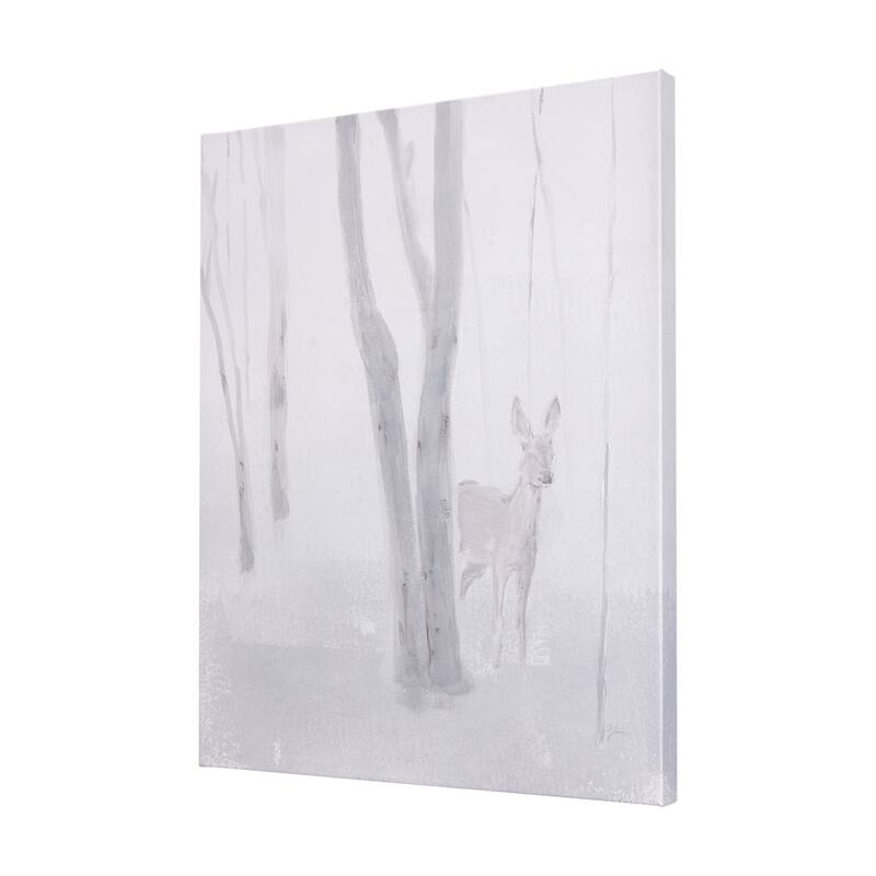 A Winter Day in Forest I (28 x 35) Canvas Art Print