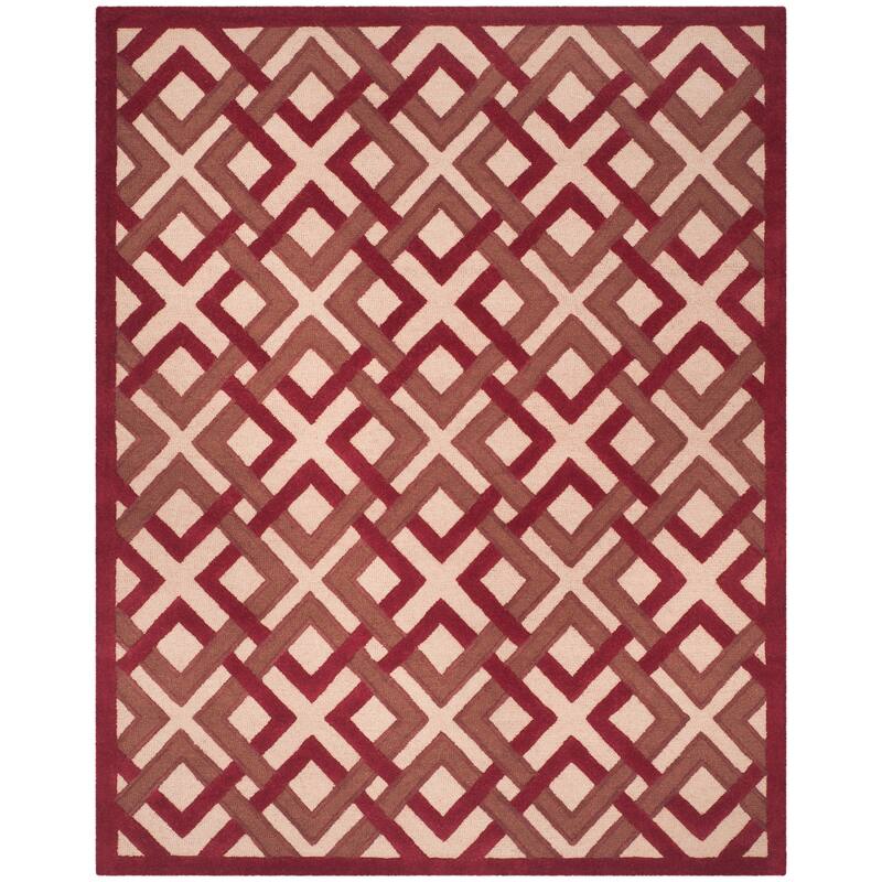 Martha Stewart by SAFAVIEH Handmade Woven Lattice Wool Rug - 8' x 10' - Ivory/Red