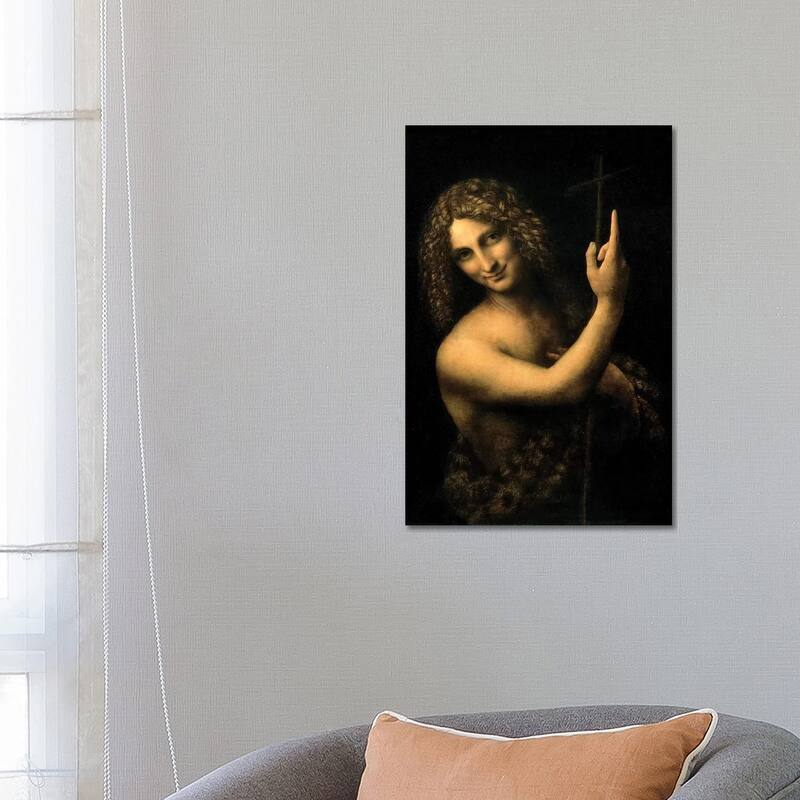 iCanvas "St. John the Baptist, 1513-16 " by Leonardo da Vinci Canvas Print - 26x18x1.5