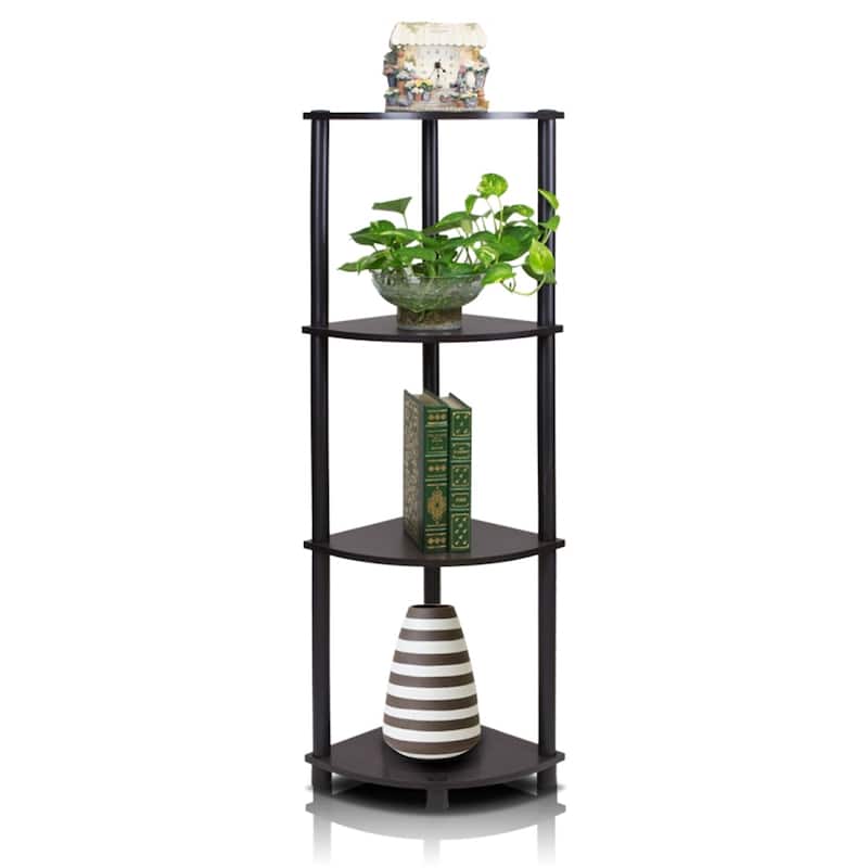 4 Tiers Wood Household Shelving Unit in Espresso/Black (11.6 in. W x 43.5 in. H x 11.6 in. D)