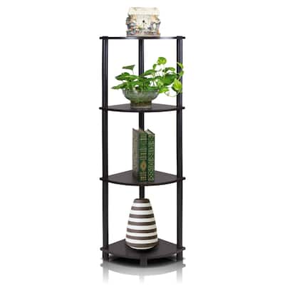 4 Tiers Wood Household Shelving Unit in Espresso/Black (11.6 in. W x 43.5 in. H x 11.6 in. D)