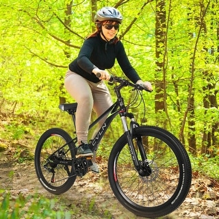 Mountain Bike 24-inch 21-Speed Alloy Frame,Whole Body Paint - Bed