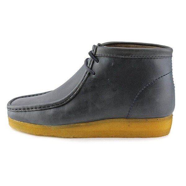 blue leather clarks wallabees