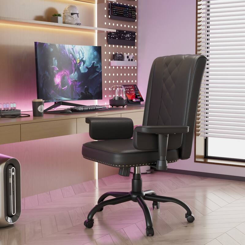Adjustable Home Office Desk Chair, Desk Chair Executive Office Chair Computer Chair Ergonomic Mid Back with 360° Swivel